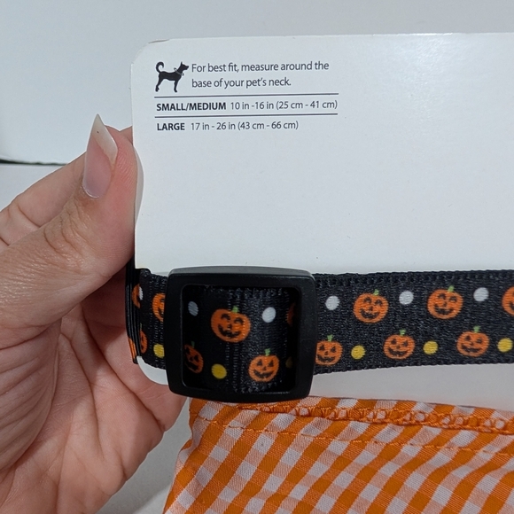 NWT Simply Dog Halloween Collar & Bandana Set - Orange and Black - Picture 6 of 6
